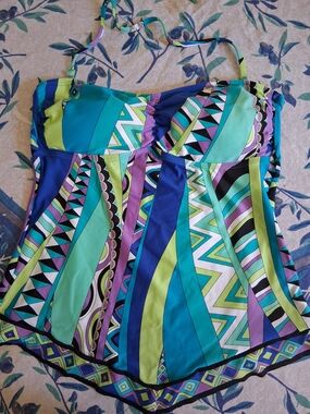 Pucci Style Print Tankini Top